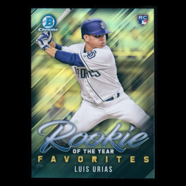 Luis Urias RC 2019 Bowman Chrome Rookie of the Year Favorite Padres