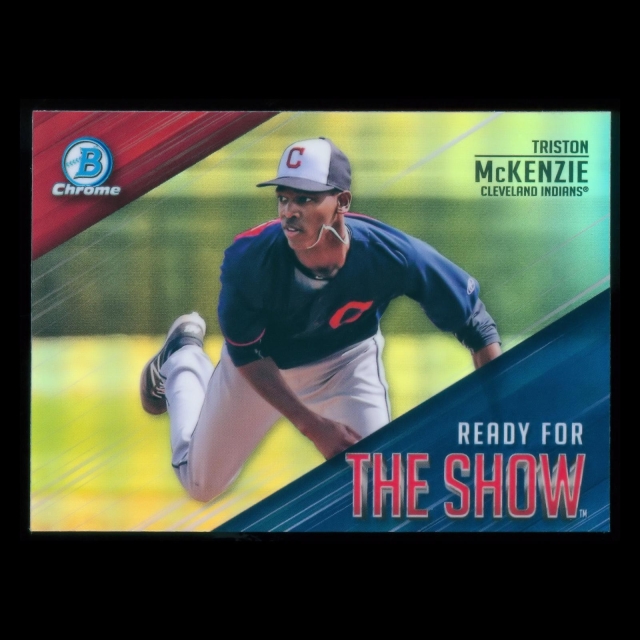 Triston McKenzie 2019 Bowman Chrome Read for the Show Indians
