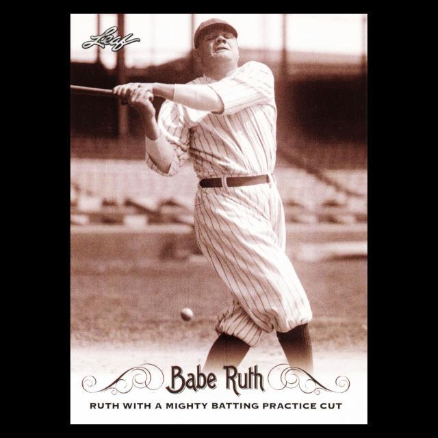 Babe Ruth 2016 Leaf Ruth with a Mighty Batting Practice Cut #43