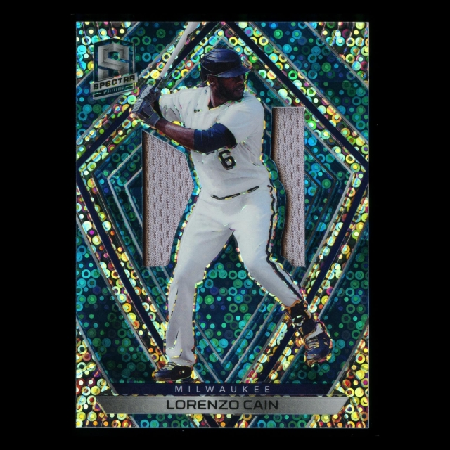 Lorenzo Cain 2020 Chronicles Spectra Blue Disco Patch Brewers 32/50