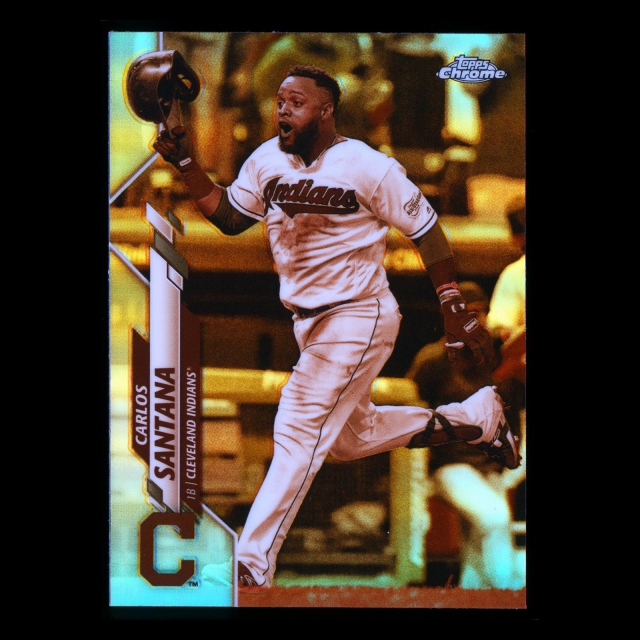 Carlos Santana 2020 Topps Chrome Sepia Refractor Indians