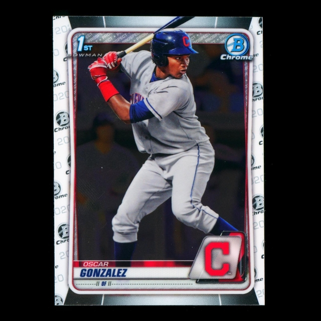 Oscar Gonzalez 2020 Bowman Chrome 1st Bowman Prospect Indians