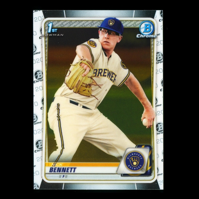 Nick Bennett 2020 Bowman Chrome 1st Bowman Prospect Brewers