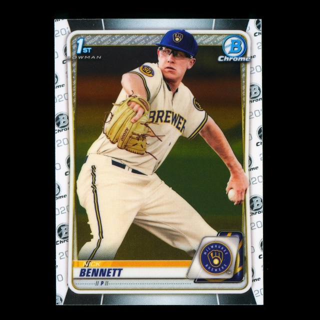 Nick Bennett 2020 Bowman Chrome 1st Bowman Prospect Brewers