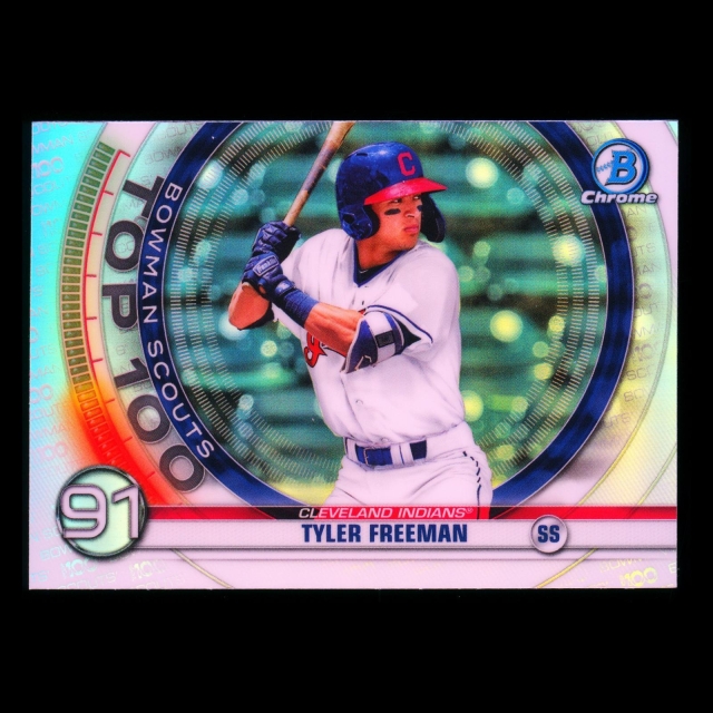 Tyler Freeman 2020 Bowman Chrome Scouts Top 100 | #91 Indians