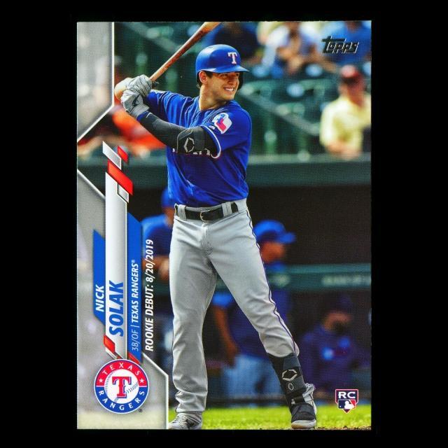 Nick Solak RC 2020 Topps Rookie Rangers