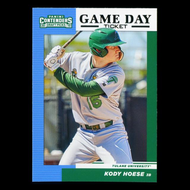 Kody Hoese 2019 Contenders Draft Picks Game Day Ticket Green Wave