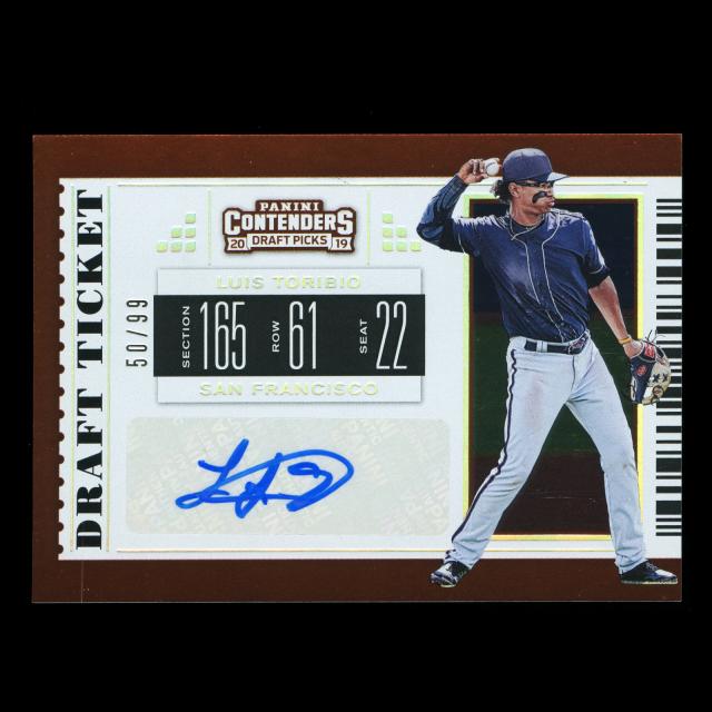 Luis Toribio 2019 Contenders Draft Picks Draft Ticket Auto Giants 50/99