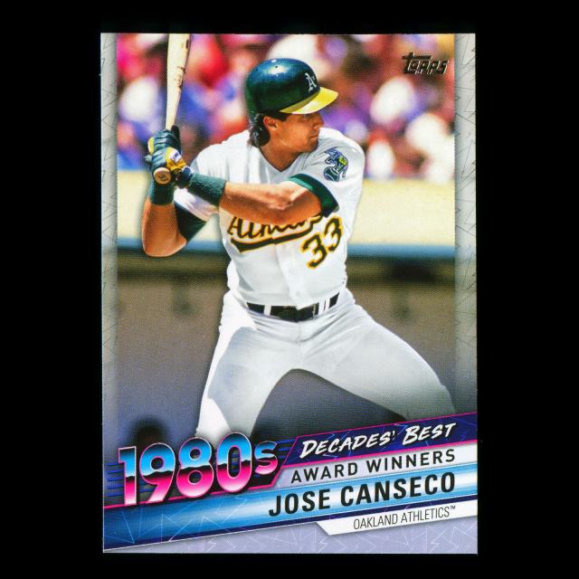 Jose Canseco 2020 Topps Decades' Best Award Winners 1980s Athletics
