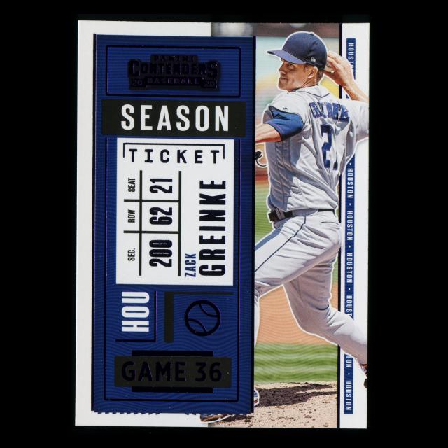 Zack Greinke 2020 Contenders Season Ticket Purple Astros
