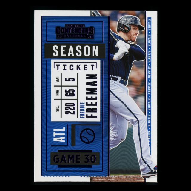 Freddie Freeman 2020 Contenders Season Ticket Purple Braves