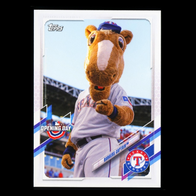 Rangers Captain 2021 Topps Opening Day Mascot Rangers
