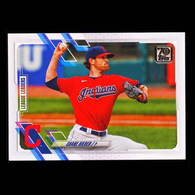 Shane Bieber 2021 Topps League Leaders Indians