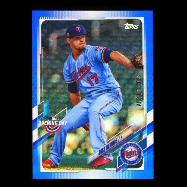 Jose Berrios 2021 Topps Opening Day April 1, 2021 Blue Foil Twins