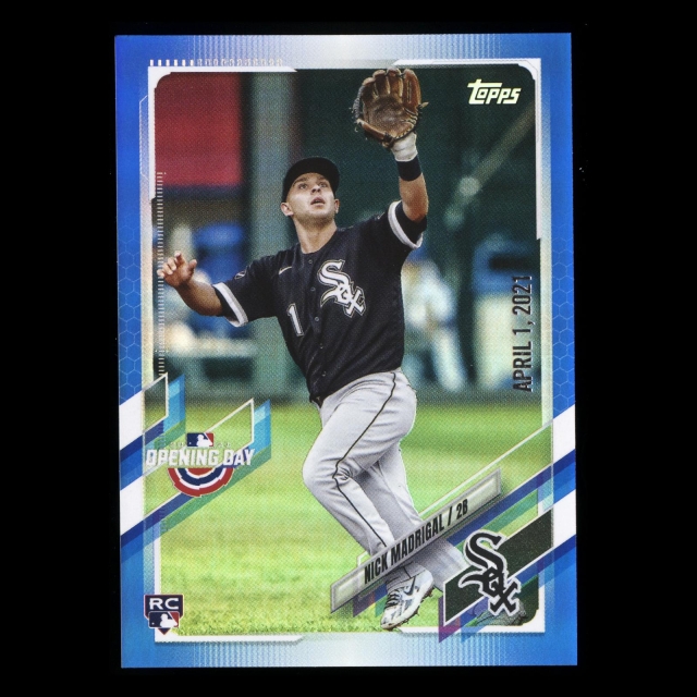 Nick Madrigal RC 2021 Topps Opening Day April 1, 2021 Blue Foil White Sox