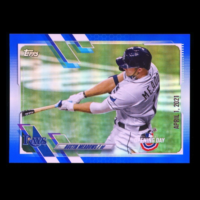 Austin Meadows 2021 Topps Opening Day April 1, 2021 Blue Foil Rays