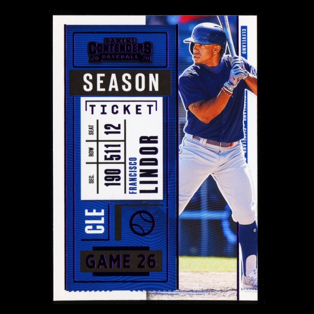 Francisco Lindor 2020 Contenders Season Ticket Purple Indians/Mets