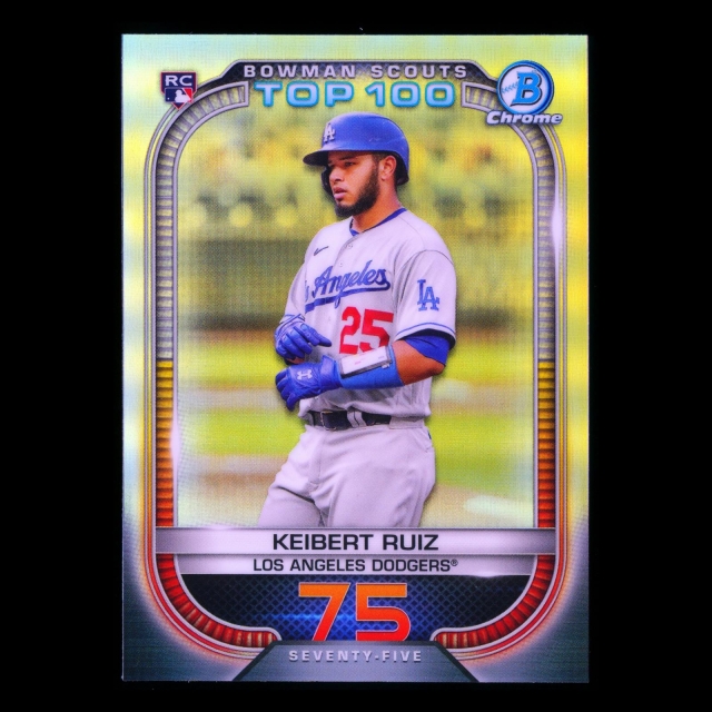 Keibert Ruiz RC 2021 Bowman Chrome Scouts Top 100 Rookie | #75 Dodgers