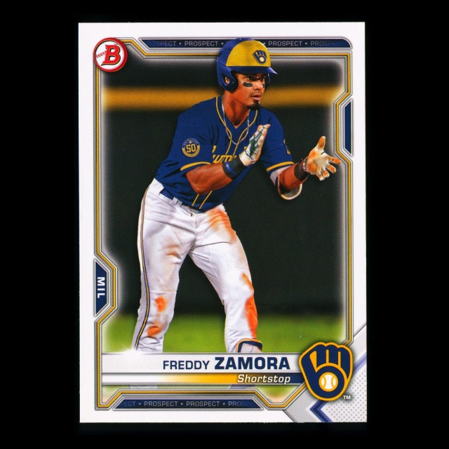 Freddy Zamora 2021 Bowman Prospect Brewers
