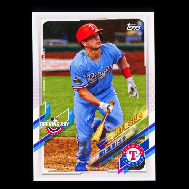 Nick Solak 2021 Topps Opening Day Future Stars Rangers