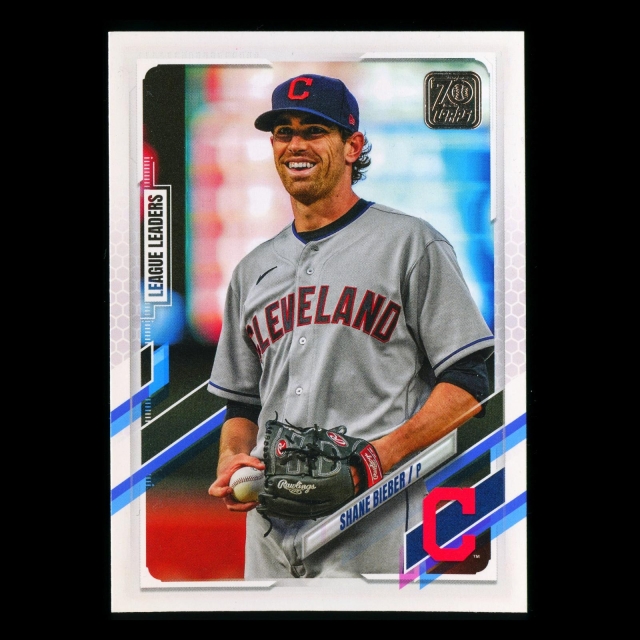 Shane Bieber 2021 Topps League Leaders Indians