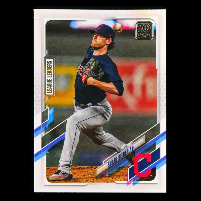 Shane Bieber 2021 Topps League Leaders Indians