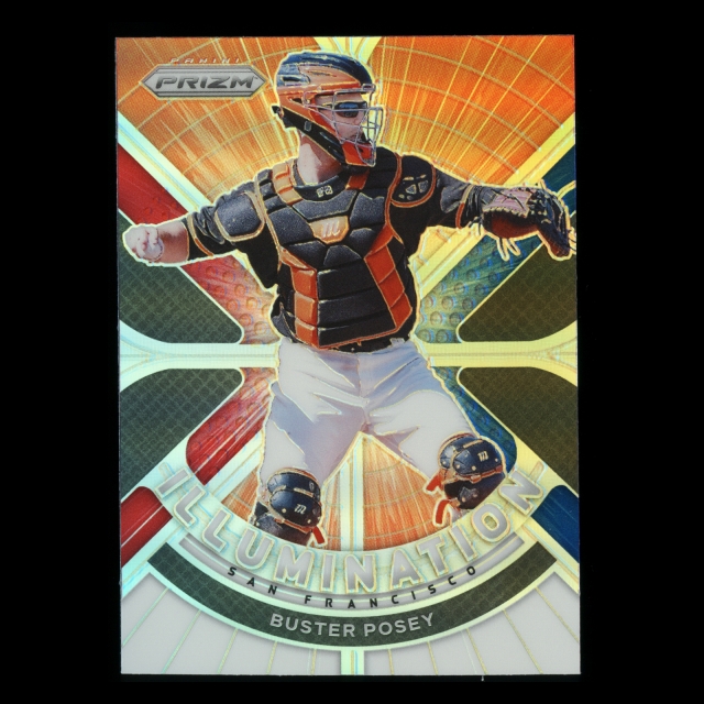 Buster Posey 2021 Prizm Illumination Red White and Blue Giants