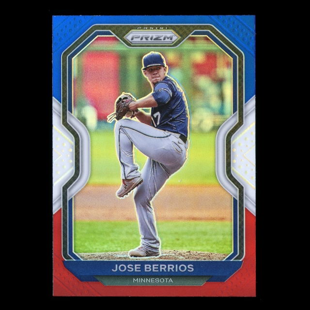 Jose Berrios 2021 Prizm Red White & Blue Red Rangers