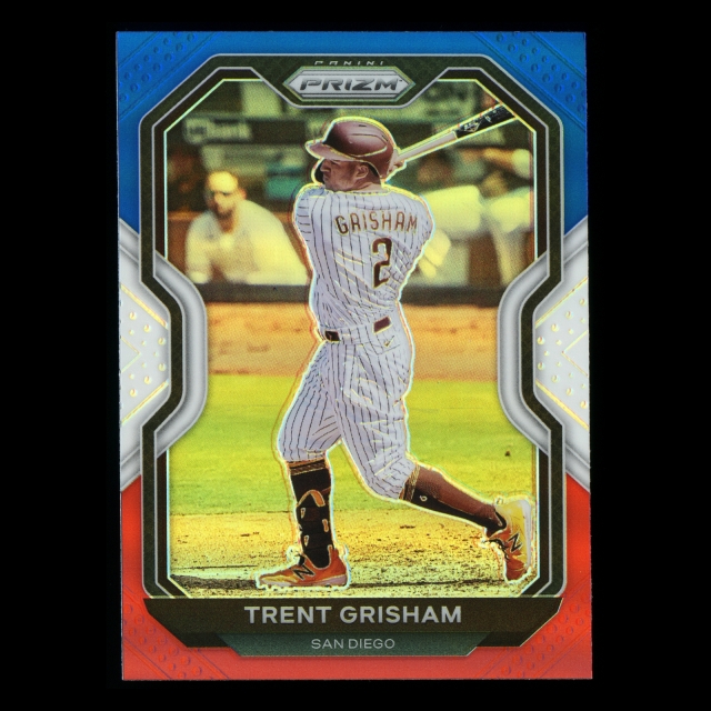 Trent Grisham 2021 Prizm Red White & Blue Red Padres