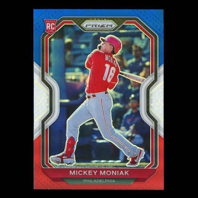 Mickey Moniak RC 2021 Prizm Red White & Blue Rookie Phillies