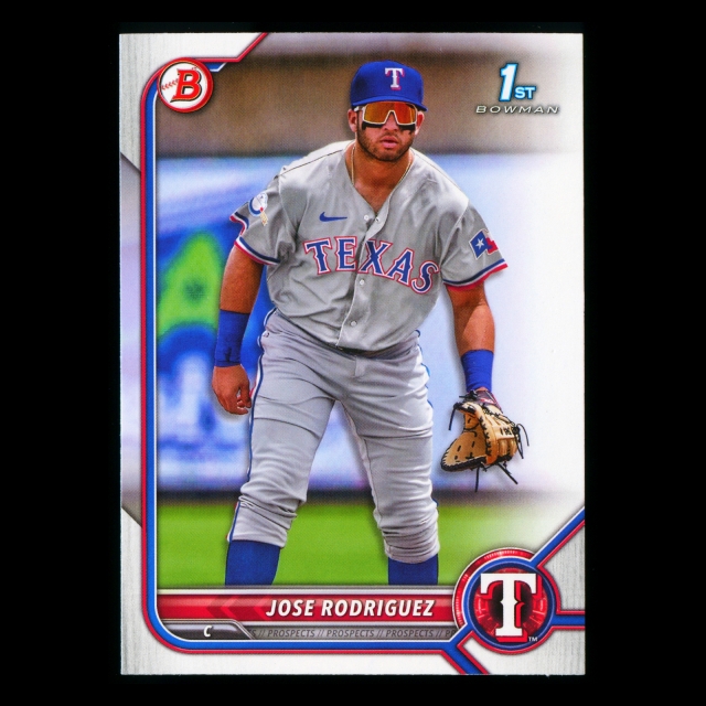 Jose Rodriguez 2022 Bowman 1st Prospect Rangers