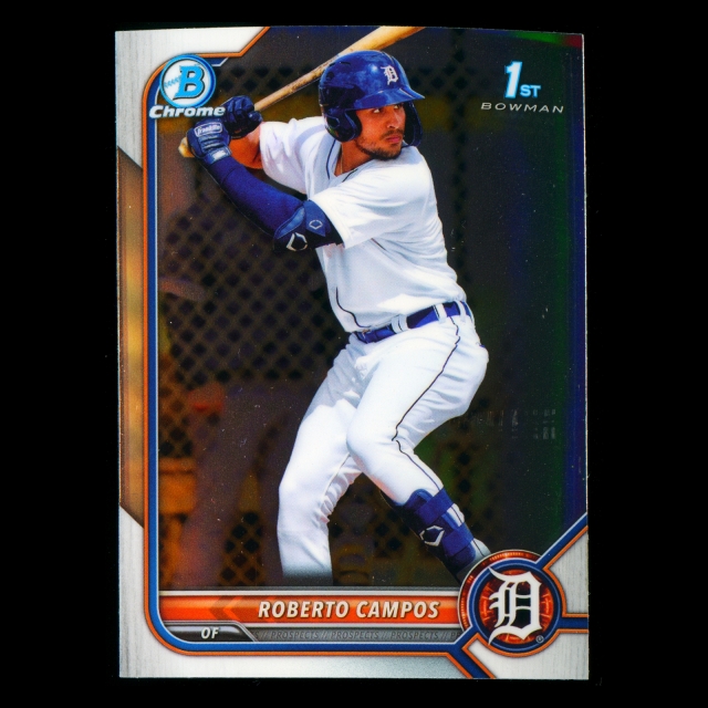 Roberto Campos 2022 Bowman Chrome 1st Bowman Prospects Tigers