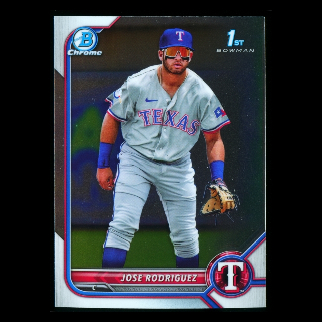 Jose Rodriguez 2022 Bowman Chrome 1st Bowman Prospects Rangers