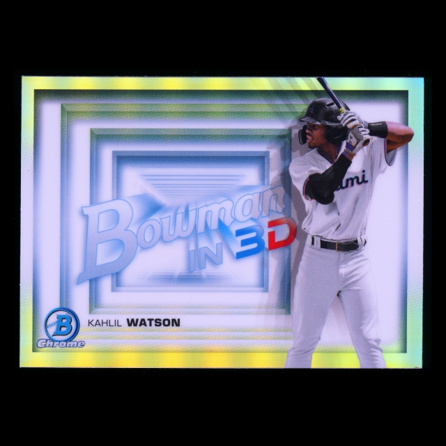  Kahlil Watson 2022 Bowman Chrome Bowman in 3D Marlins
