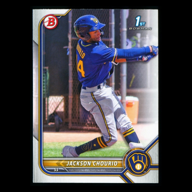 Jackson Chourio 2022 Bowman Prospects 1st Bowman Brewers