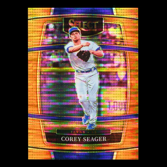 Corey Seager 2022 Select Orange Pulsar Rangers 05/16