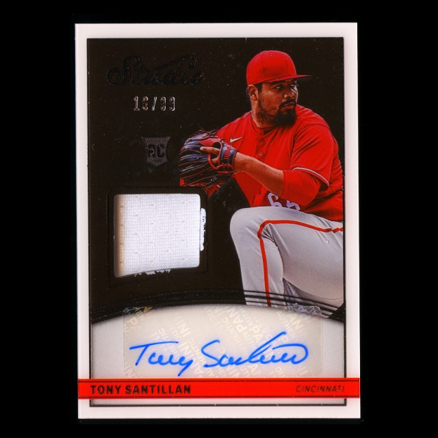 Tony Santillan RC 2022 Studio Black Material Signatures Reds 16/99