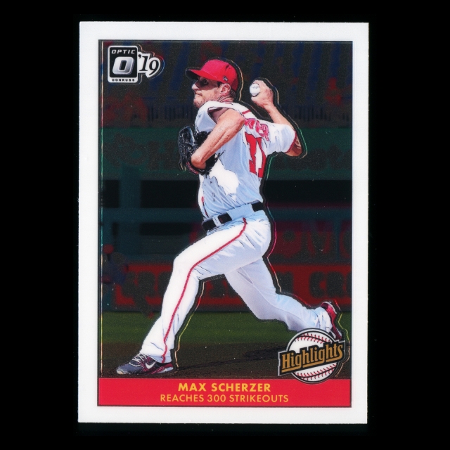 Max Scherzer 2019 Donruss Optic Highlights Nationals