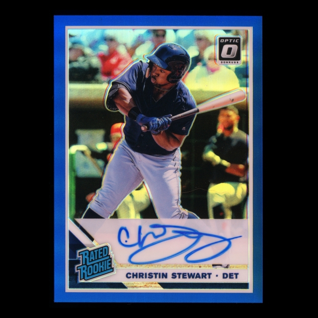 Christin Stewart 2019 Donruss Optic Rated Rookies Signatures Blue Tigers 38/75