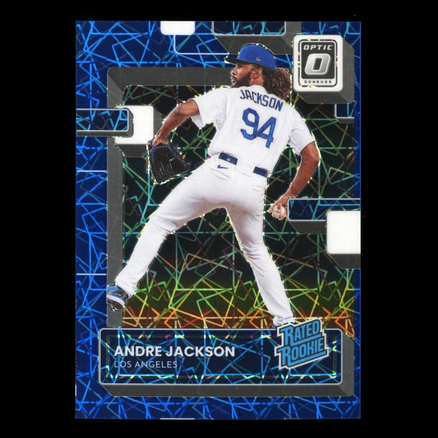 Andre Jackson RR RC 2022 Donruss Optic Blue Velocity Rated Rookie Dodgers 10/99