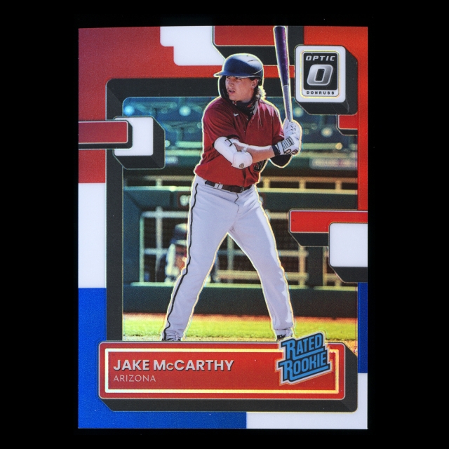 Jake McCarthy RR RC 2022 Donruss Optic Red White & Blue Rated Rookie Diamondbacks 061/199