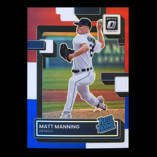 Matt Manning RR RC 2022 Donruss Optic Red White & Blue Rated Rookie Tigers 123/199