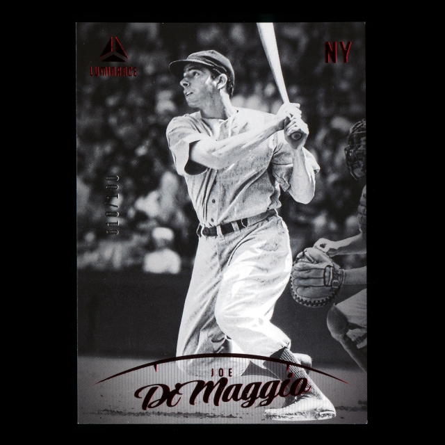 Joe DiMaggio 2023 Panini Chronicles Luminance Red Yankees 010/100