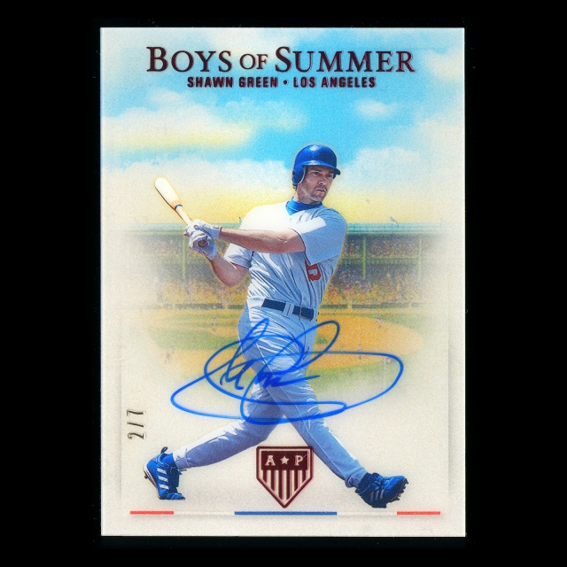 Shawn Green 2023 Panini Chronicles America's Pastime Boys of Summer Autographs Pink Dodgers 2/7