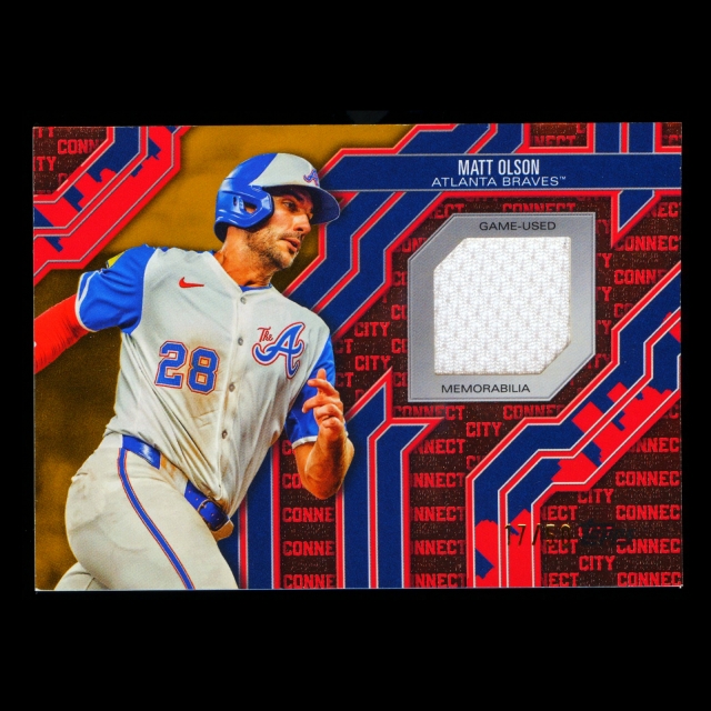 Matt Olson 2025 Topps S2 City Connect Swatches Gold Braves 17/50