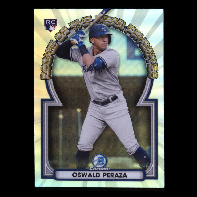  Oswald Peraza RC 2023 Bowman Chrome Rookie of the Year Favorites Rookie Yankees