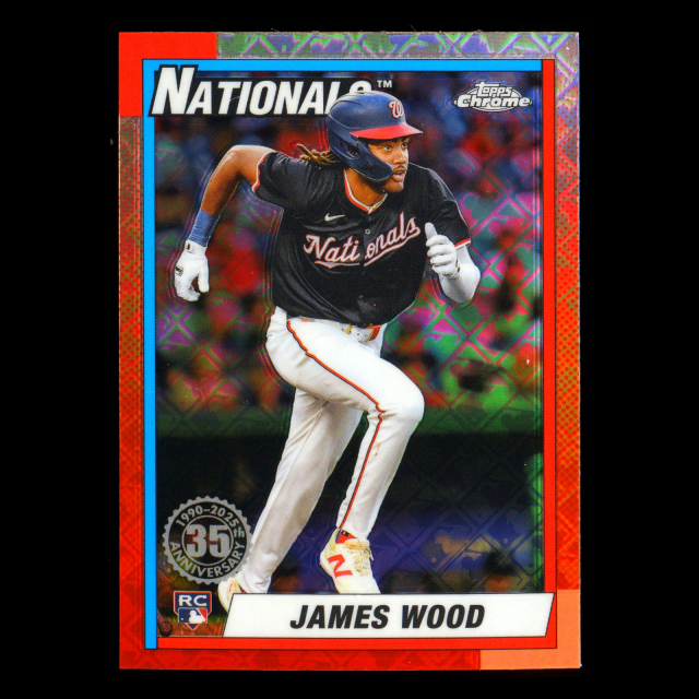 James Wood RC 2025 Topps Chrome Logofractor '90 Topps Rookie Nationals