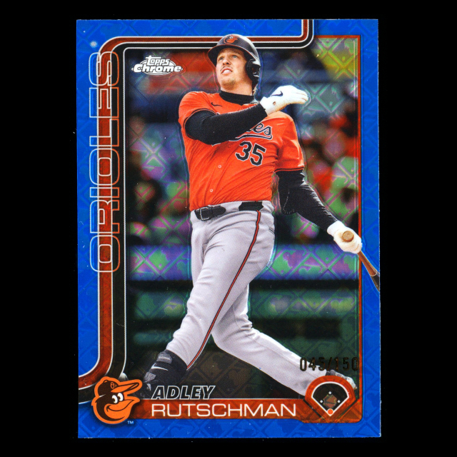 Adley Rutschman 2025 Topps Chrome Logofractor Blue Refractors Orioles 045/150