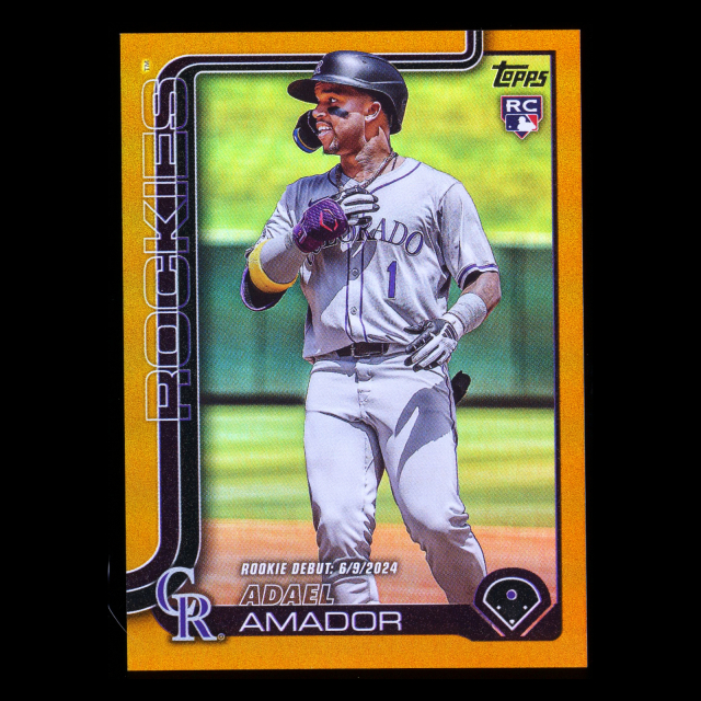 Adael Amador RC 2025 Topps Update Gold Rainbow Foil Rookie Debut Rockies 26/50