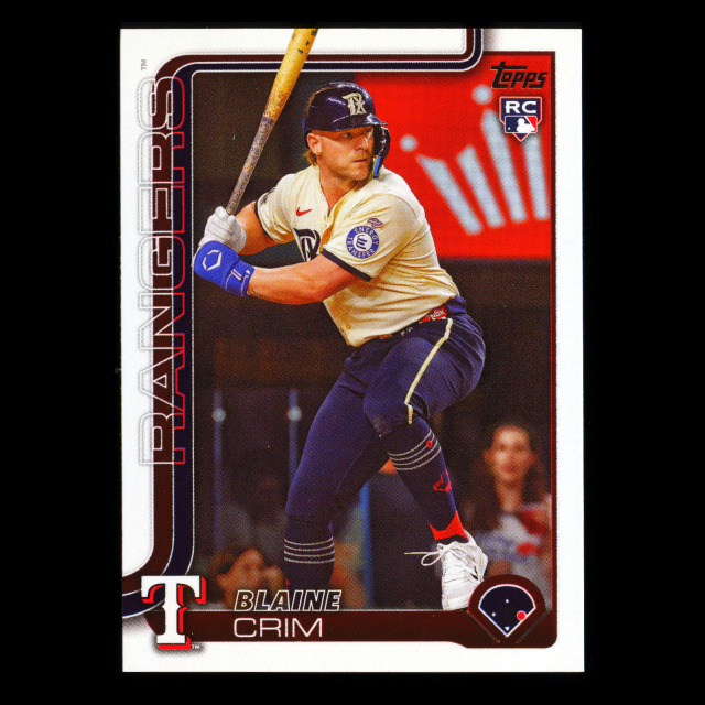 Blaine Crim RC 2025 Topps Update Rookie Rangers
